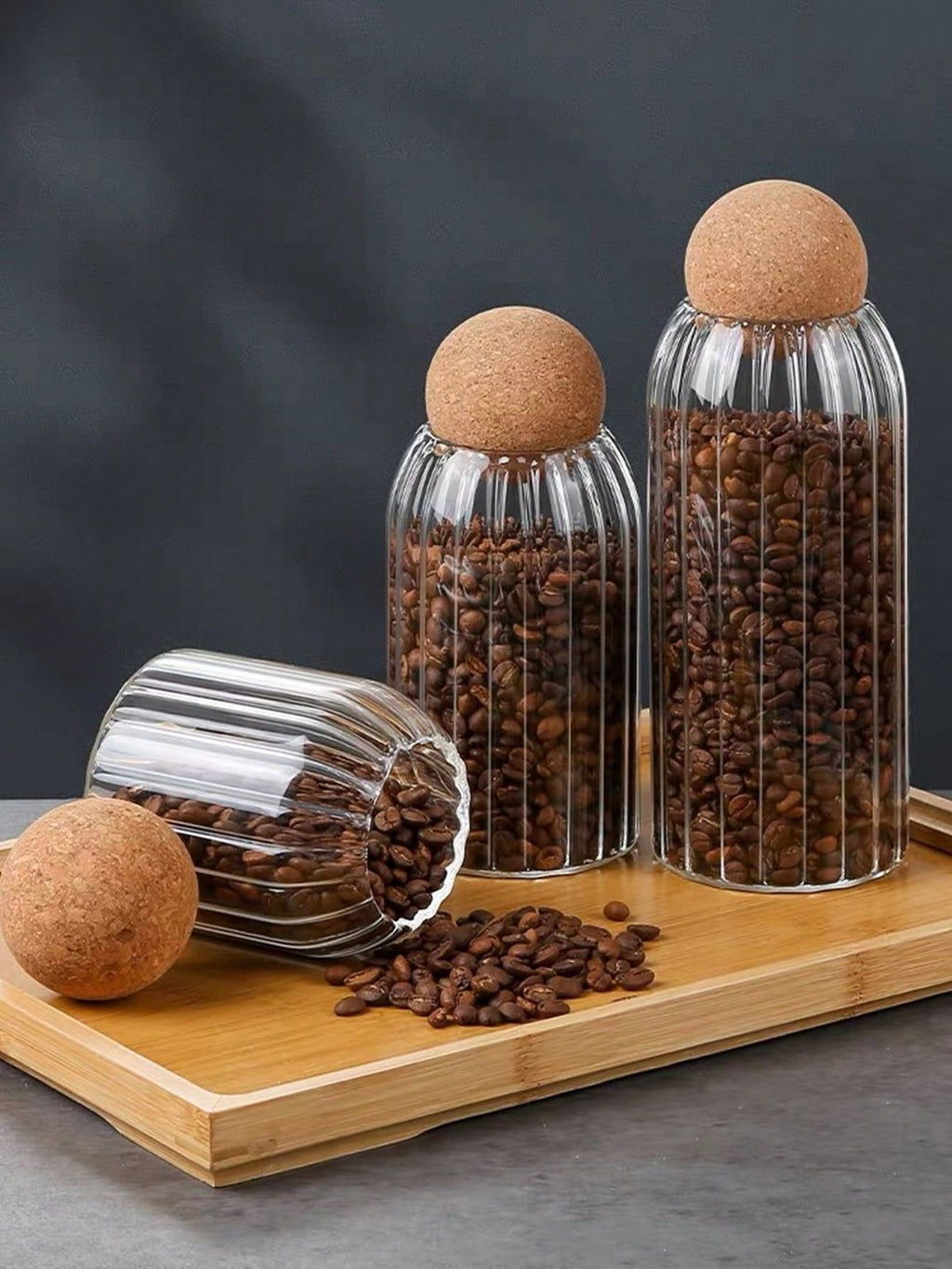 طقم برطمانات تخزين بغطاء كوره