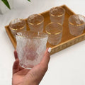 كوب عصير حجري بحرف دهبي